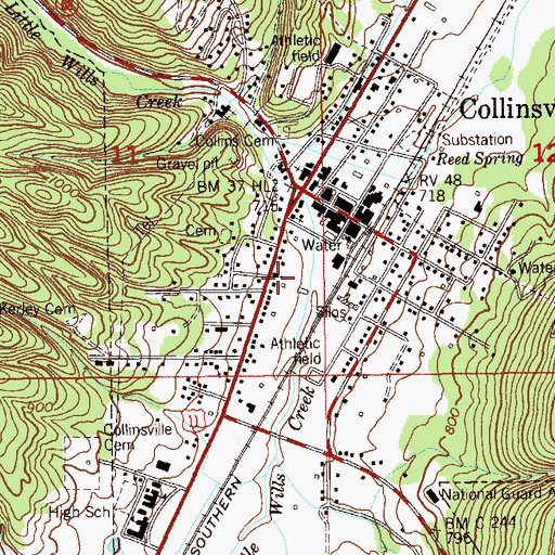 Topographic Map of First United Methodist Church, AL
