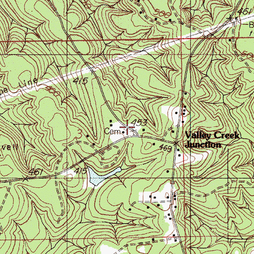 Topographic Map of Barnes Cemetery, AL