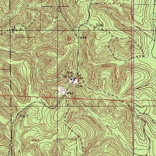 Topographic Map of Fellowship Cemetery, AL