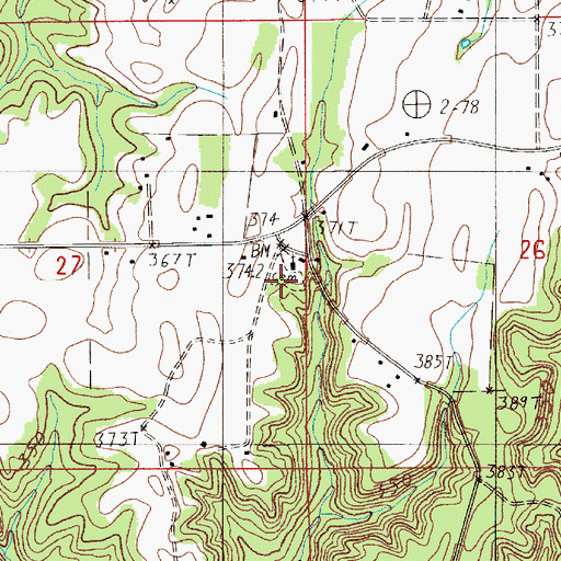 Topographic Map of Mount Lebanon Cemetery, AL