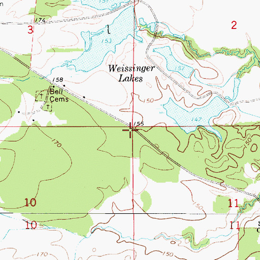 Topographic Map of Saint Chapter Cemetery, AL