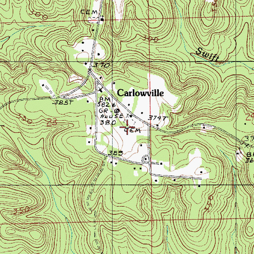 Topographic Map of Saint Pauls Cemetery, AL