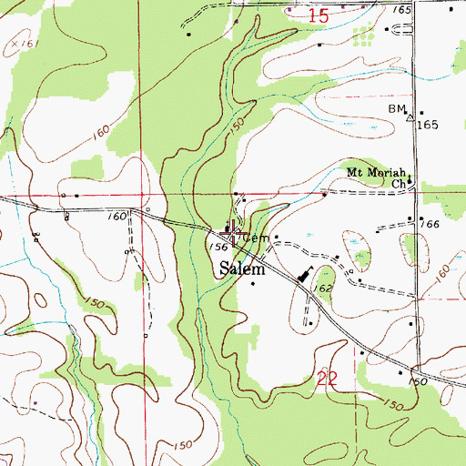 Topographic Map of Salem Cemetery, AL
