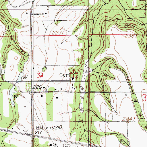 Topographic Map of Sister Spring Cemetery, AL