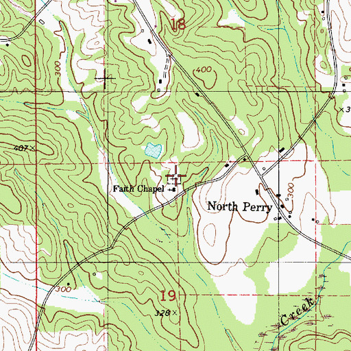 Topographic Map of Faith Chapel Cemetery, AL