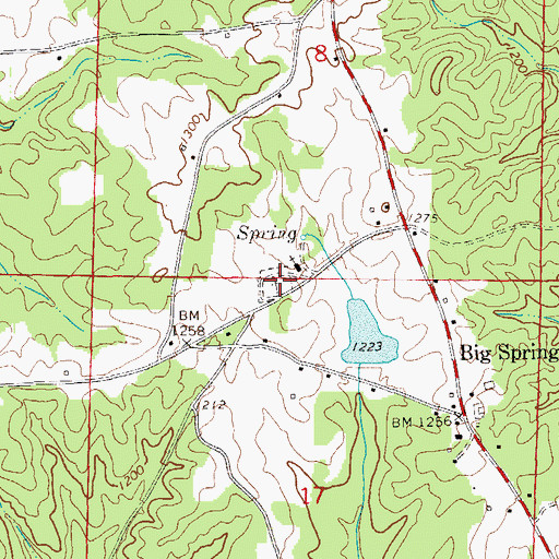Topographic Map of Big Springs Cemetery, AL
