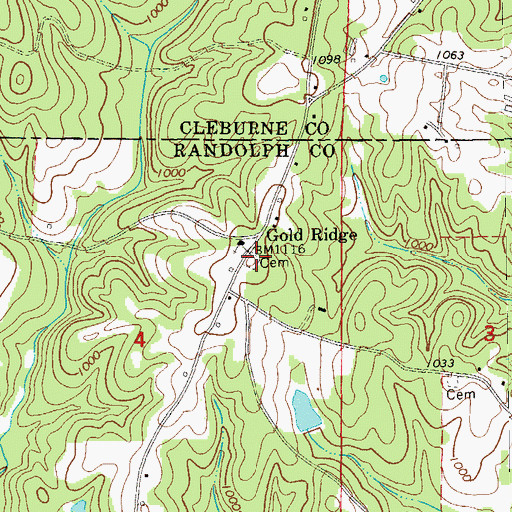 Topographic Map of Goldridge Cemetery, AL