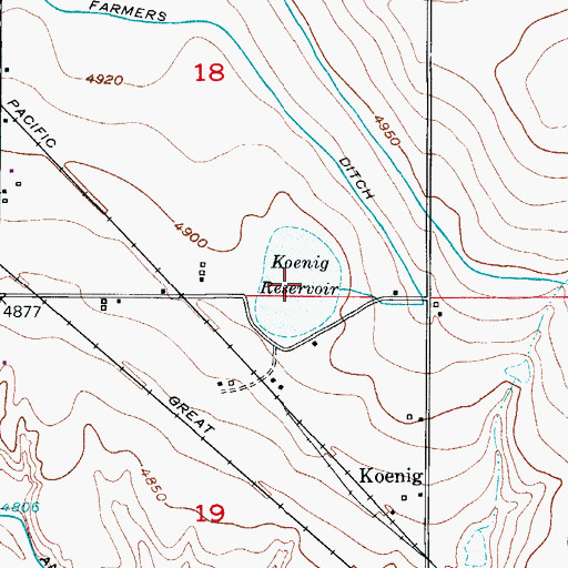 Topographic Map of Koenig Reservoir, CO