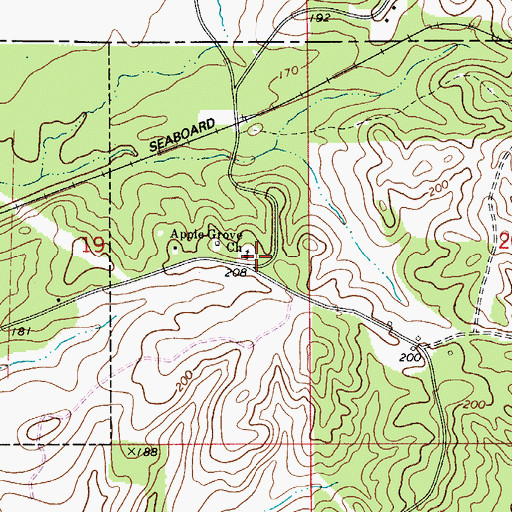Topographic Map of Apple Grove Cemetery, AL