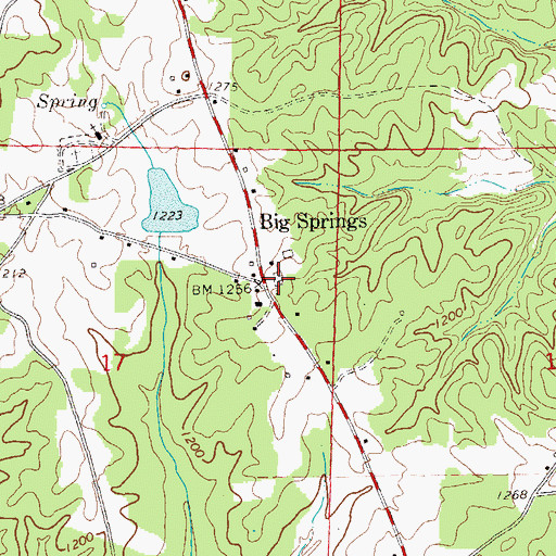 Topographic Map of Big Springs School (historical), AL