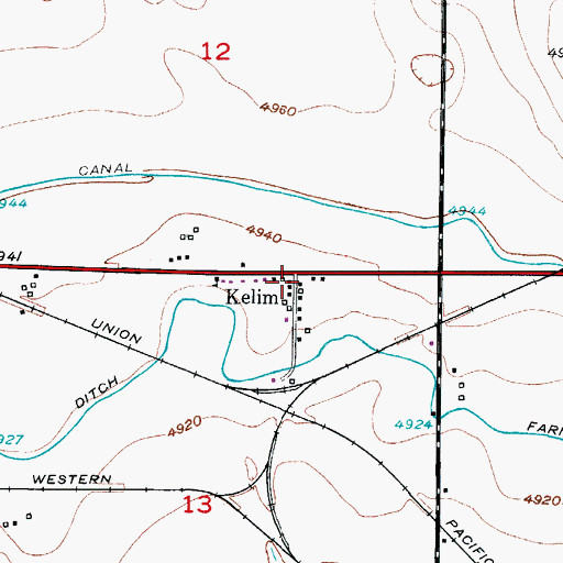 Topographic Map of Kelim, CO