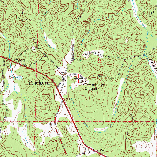 Topographic Map of Crumbleys Chapel Cemetery, AL