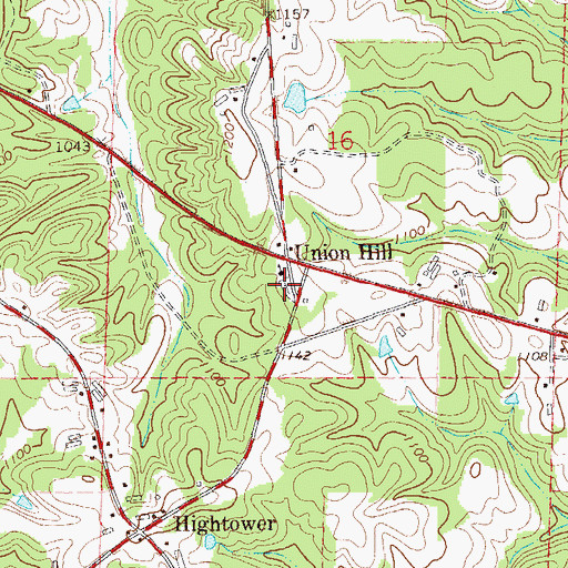 Topographic Map of Union Hill Cemetery, AL