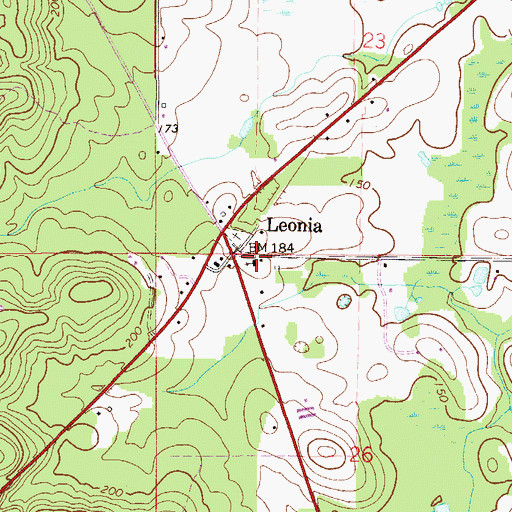 Topographic Map of Leonia Baptist Church, FL