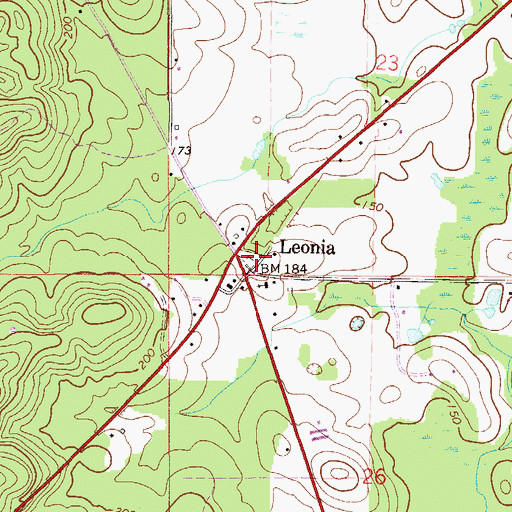 Topographic Map of Leonia Cemetery, FL