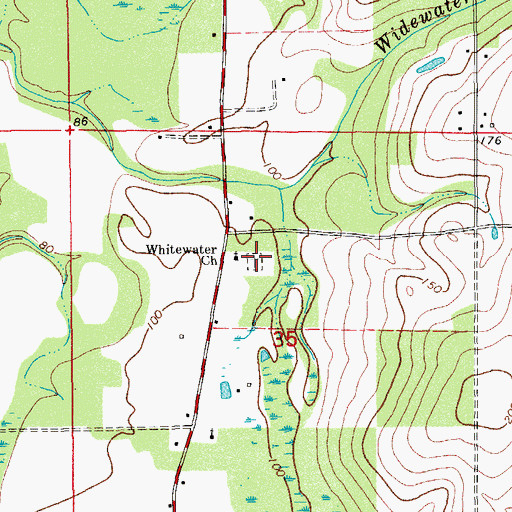 Topographic Map of Whitewater Cemetery, FL