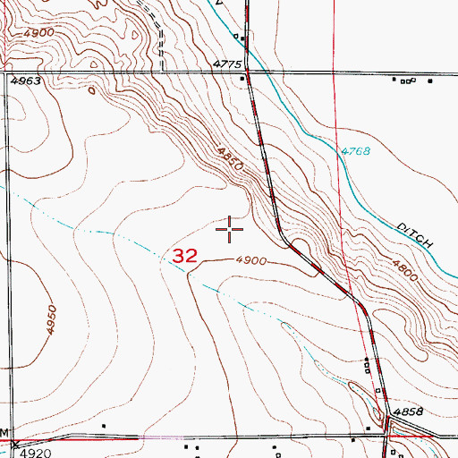 Topographic Map of Eaton Ditch, CO