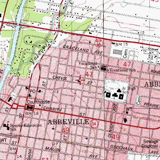 Topographic Map of Our Lady of Lourdes Roman Catholic Church, LA
