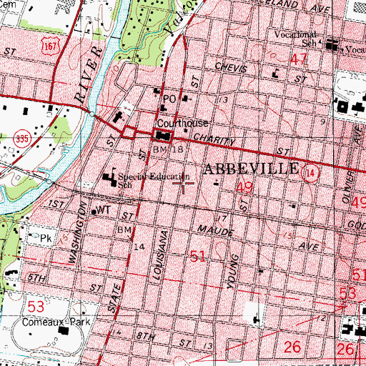 Topographic Map of Saint Marys Congregational Church (historical), LA