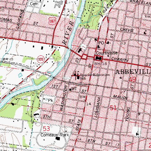 Topographic Map of Special Education School, LA