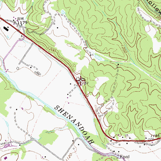 Topographic Map of Trumbo Cemetery, VA