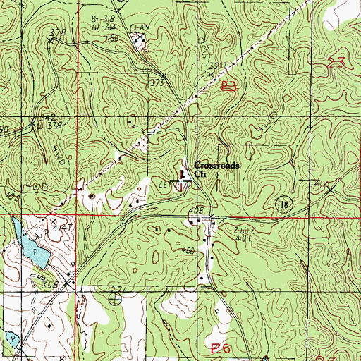 Topographic Map of Crossroads Cemetery, MS
