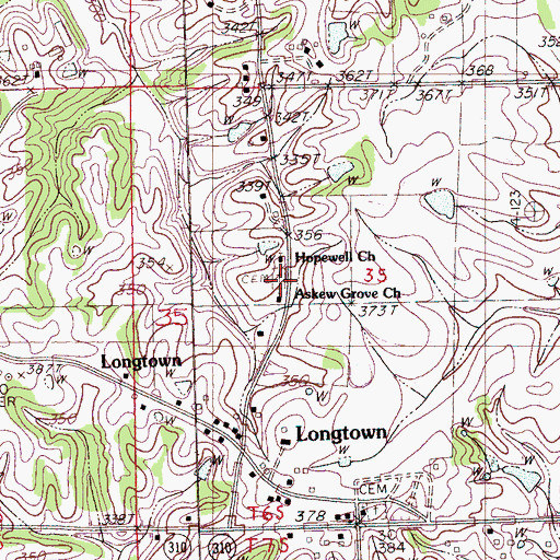 Topographic Map of Askew Grove Cemetery, MS