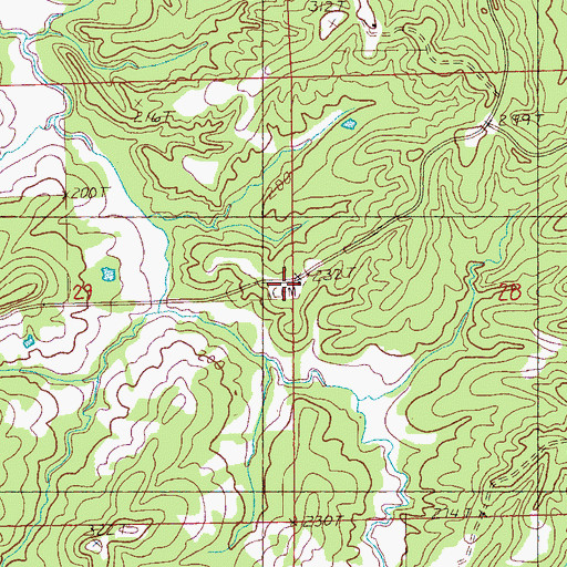 Topographic Map of Short Creek Cemetery, MS