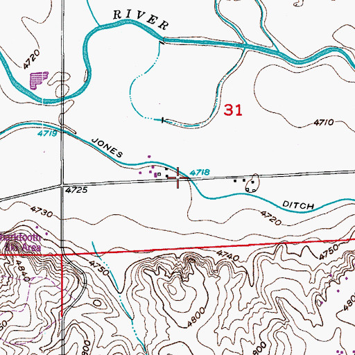 Topographic Map of Jones Ditch, CO
