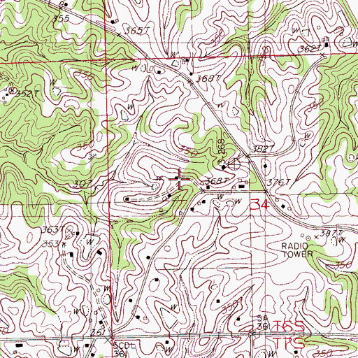 Topographic Map of Coleman School (historical), MS