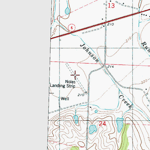 Topographic Map of Noles Landing Strip (historical), MS