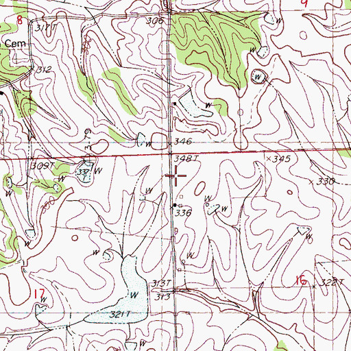 Topographic Map of Church of Christ (historical), MS
