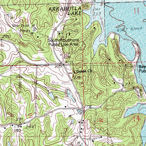 Topographic Map of Ella Green School (historical), MS