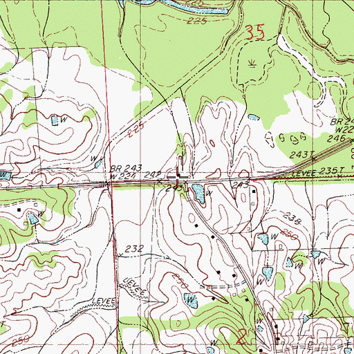 Topographic Map of Hammond School (historical), MS