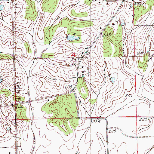 Topographic Map of Powell School (historical), MS