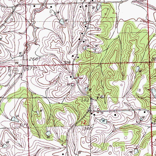 Topographic Map of Sanders School (historical), MS