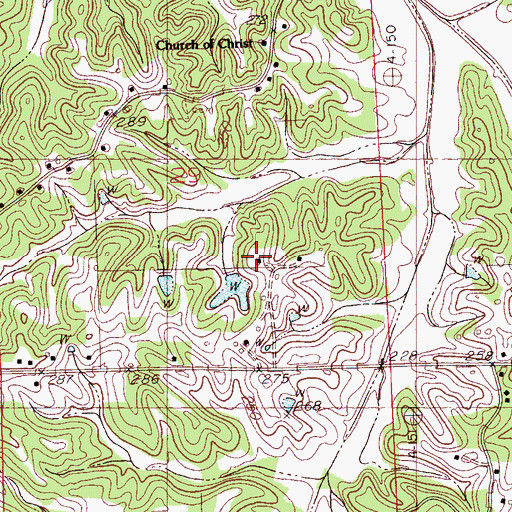 Topographic Map of Sturdy School (historical), MS