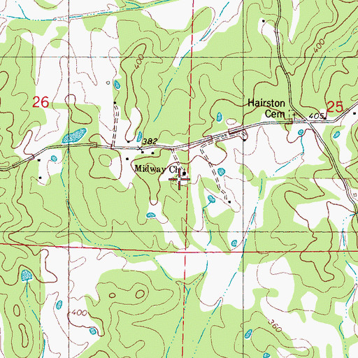Topographic Map of Midway Cemetery, MS