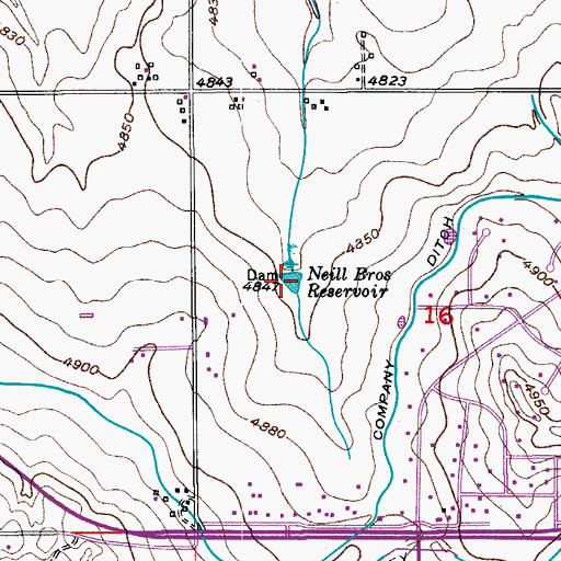 Topographic Map of Neill Brothers Reservoir, CO