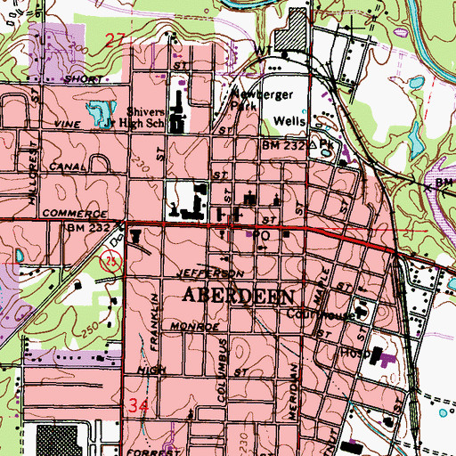 Topographic Map of Church of Christ (historical), MS