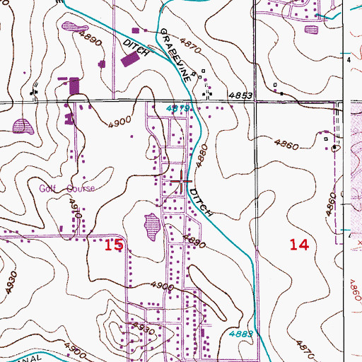 Topographic Map of Grapevine Ditch, CO