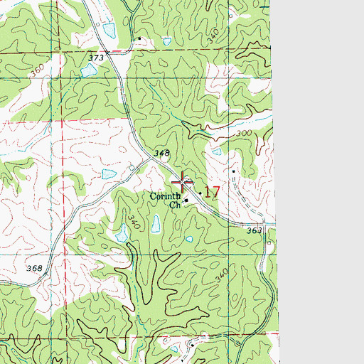 Topographic Map of Corinth Cemetery, MS