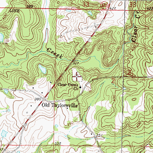 Topographic Map of Clear Creek Baptist Church Cemetery, MS