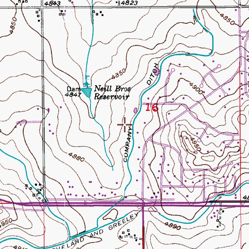 Topographic Map of Company Ditch, CO