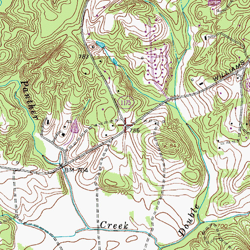 Topographic Map of Williams Chapel (historical), NC