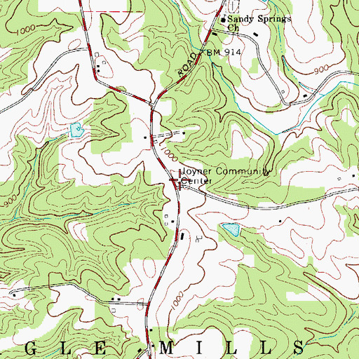 Topographic Map of Joyner School (historical), NC