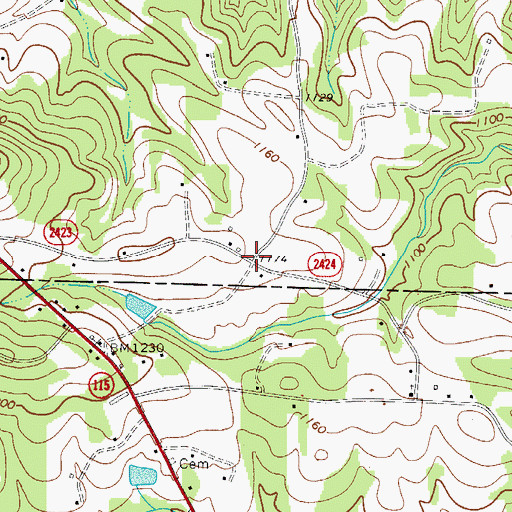 Topographic Map of Templeton Store (historical), NC