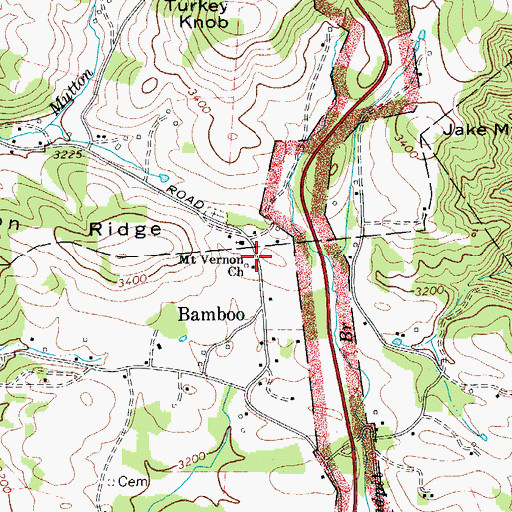 Topographic Map of Bamboo School (historical), NC