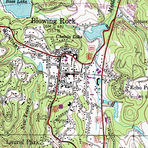 Topographic Map of Blowing Rock High School, NC