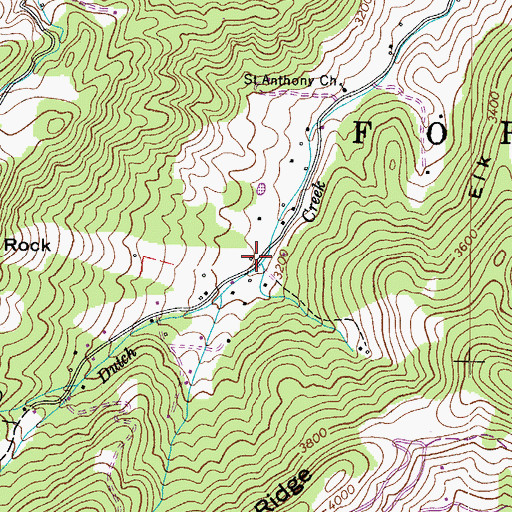 Topographic Map of Dutch Creek School (historical), NC